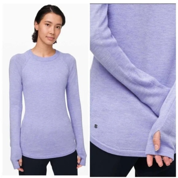 Lululemon Sit In Lotus Sweater Heathered Lavender Dusk - Picture 1 of 8